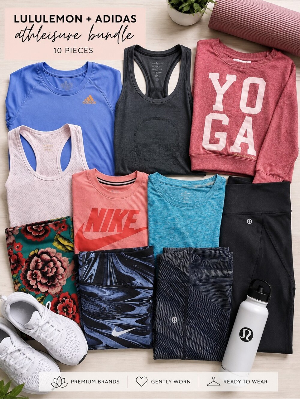 Lululemon + Adidas 10 Pcs Athleisure Bundle